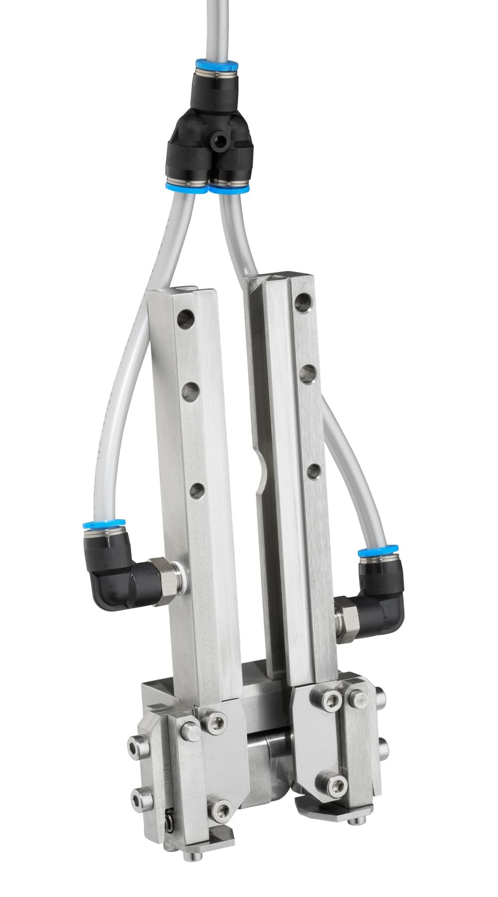 Cap applicator with progressive spring and air support