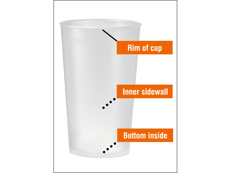 miho TOP-Cam Reusable cup inspection